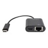 Digitus | USB-Type-C Gigabit Ethernet Adapter + PD with power delivery function | DN-3027 | Black | USB-C port to a Gigabit network connection