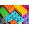 Marioinex “brick” building blocks, 33 pastel-coloured pieces