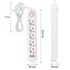 Maclean power strip, 5 socket extension + 3xUSB, 110-240V AC 50/60Hz, 2.1A max 2500W, 1.5m, white, MCE395 W