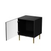 Bedside table 2 pcs. JUNGLE 53.5x40.5x44 black matt + golden legs