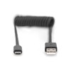 Digitus | USB 2.0 Type A to USB C Spiral Cable | AK-300430-006-S | USB-A to USB-C USB 2.0 Type A, plug | USB C, plug