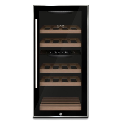 Caso | Wine cooler | WineComfort 24 | Energy efficiency class G | Bottles capacity 24 bottles | Cooling type Compressor technology | Black