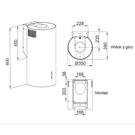 Okap MAAN Elba2 W835 czarny