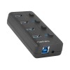 Natec USB 3.0 HUB, Mantis 2, 4-Port, On/Off with AC Adapter | Natec | 4 Port Hub With USB 3.0 | Mantis NHU-1557 | Black