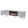 Cama LUCCA TV cabinet 180x40x59 white + black fireplace