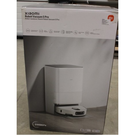 SALE OUT. Xiaomi Robot Vacuum 5 Pro EU | Xiaomi Robot Vacuum 5 Pro EU | Wet&Dry | 5200 mAh | 20000 Pa | White | USED, DIRTY, SCRATCHED ON THE BACK