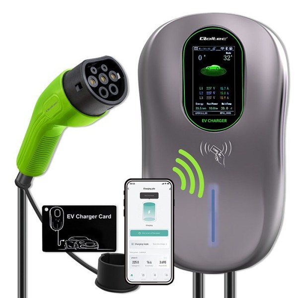Qoltec 52430 EV Charging Station 2-in-1 ...