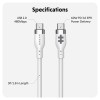 Hyper 1.5m Silicone USB-C to USB-C 60W Charging Cable - White | Hyper