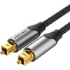 Kabel audio optyczny Vention w oplocie z aluminiowym złączem 5m szary