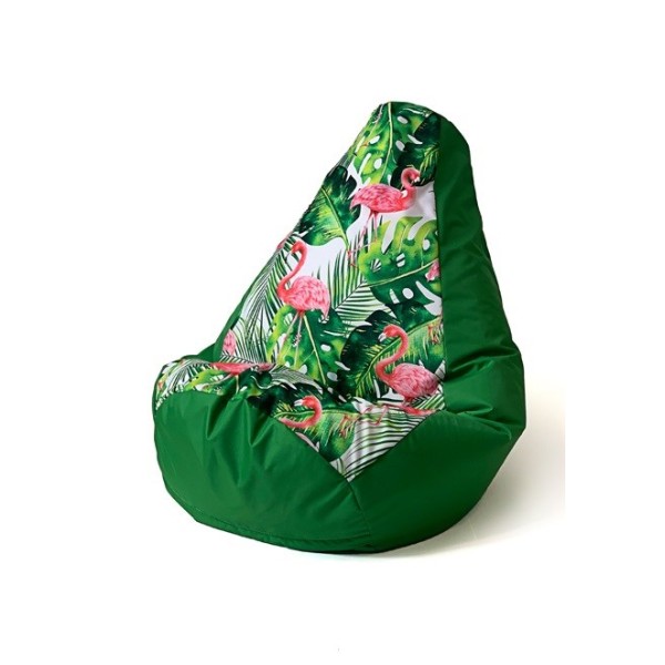 Sako bag pouffe pear print green-flaming ...