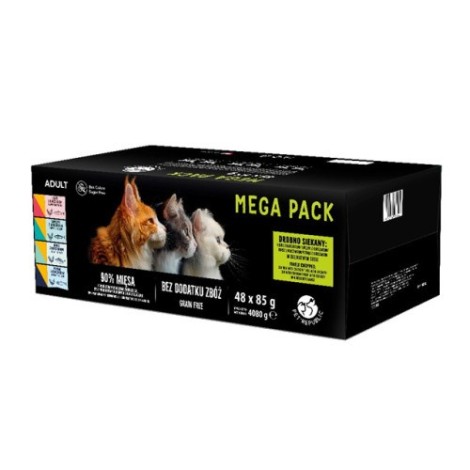PetRepublic saszetki dla kota mix mięs-ryb smaki w sosie(kurczak, indyk, jagnięcina, łosoś tuńczyk) 48x85g