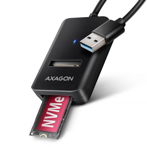 AXAGON ADM2-AM USB-A 10Gbps - M.2 NVMe & SATA SSD adapter, 10cm USB-A