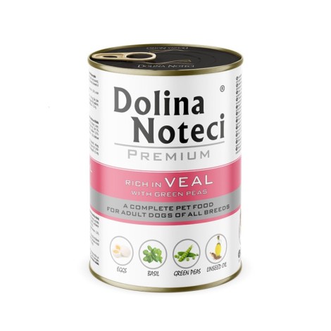 DOLINA NOTECI Premium Rich in veal with green peas - wet dog food - 400g
