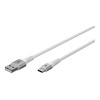 Goobay USB-C to USB-A Supersoft Textile Cable with Metal Plugs, 2 m, white | Goobay
