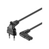 Goobay | 97350 | Euro connection cord, both ends angled | Black Euro male (Type C CEE 7/16) | Device socket C7