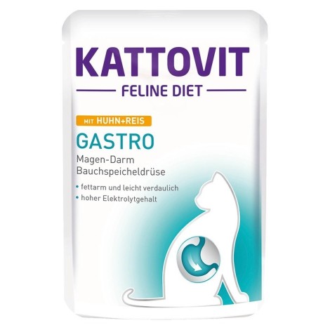 KATTOVIT Feline Diet Gastro Chicken with rice - wet cat food - 85g