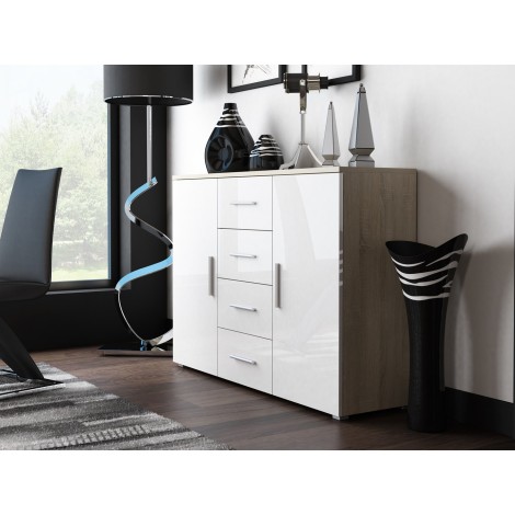 Cama living room sideboard UNI sonoma oak/white gloss