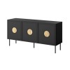 PALAZZO chest of drawers 150x42x75 black + oak craft