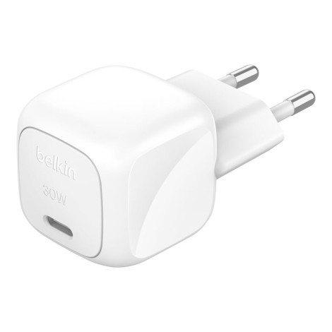 BELKIN COMPACT CHARGER 30W TRAVEL USB-C, WHITE