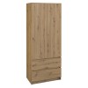 Topeshop SZAFA MALWA ART bedroom wardrobe/closet 5 shelves 2 door(s) Oak