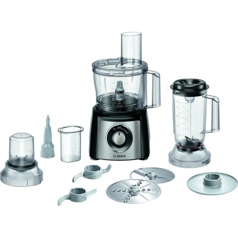 Bosch | Food Processor MultiTalent 3 Plus | MCM3PM386 | 900 W | Number of speeds 2 | Bowl capacity 2.3 L | Black/Stainless steel