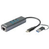 D-Link | USB-C/USB to Gigabit Ethernet Adapter with 3 USB 3.0 Ports | DUB-2332