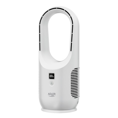 Adler Bladeless Rechargeable Fan | AD 7343 | Desk Fan | White | Diameter 14 cm | Number of speeds 3