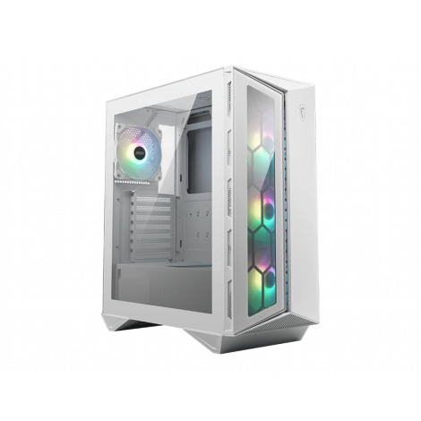 MSI MPG GUNGNIR 110R WHITE Mid Tower Gaming Computer Case 'White, 4x 120mm ARGB Fan, 1 to 6 ARGB Control board, USB Type-C, Tempered Glass, Center, ATX, mATX, mini-ITX'