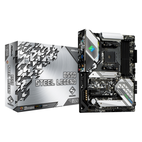 ASRock | B550 Steel Legend | Processor family AMD | Processor socket AM4 | DDR4 DIMM | Memory slots 4 | Supported hard disk drive interfaces SATA3, M.2 | Number of SATA connectors 6 | Chipset AMD B550 | ATX