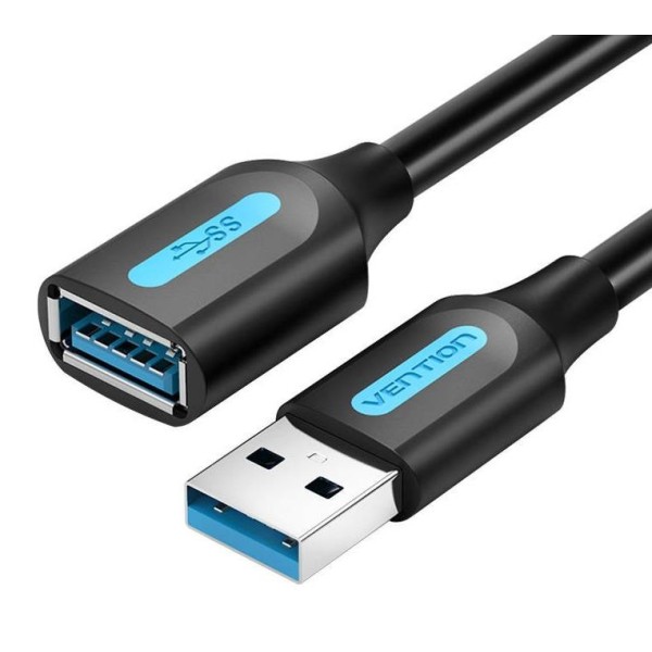 CABLE USB3.0 MALE TO FEMALE/0.5M BLACK ...