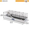 FERPLAST Modular 4 - cage for rabbit and domestic guinea pig - 179 x 72 x 56cm