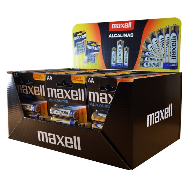 Maxell Alkaline LR6 AA 4-pack Display ...