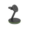 Raidsonic 3 in 1 wireless charging stand, magnetic, for mobile phone, earpods and smartwatch, Plastic | Icy Box IB-SH102-CH