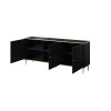 GLAMOUR chest 180x40x75.5 cm black matt + gold