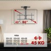 Maclean electric TV mount, ceiling mount, Tuya support, max. VESA 800x400, for TV 43-86", max. 45kg, MC-110 T