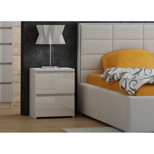 Topeshop M2 BIEL POŁYSK FRONT nightstand/bedside ...