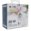 CHARGER USB UNIVERSAL 20W WHT/2P AC TA-ACPDQC20-01-W GEMBIRD