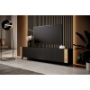 TV cabinet FARO 200x42x52 black matt + oak craft