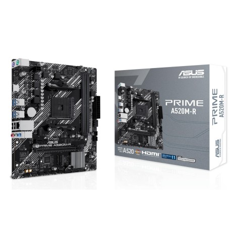 ASUS PRIME A520M-R | Asus | Processor family AMD A520 | Processor socket 1 x Socket AM4 | 2 DIMM slots - DDR4, ECC, unbuffered | Supported hard disk drive interfaces SATA-600 (RAID), 1 x M.2 | Number of SATA connectors 4