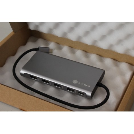 SALE OUT. ICY BOX IB-DK4050-CPD 12-in-1 USB Type-C dock with PD 100W | Raidsonic Warranty 3 month(s) | REFURBISHED, WITHOUT ORIGINAL PACKAGING