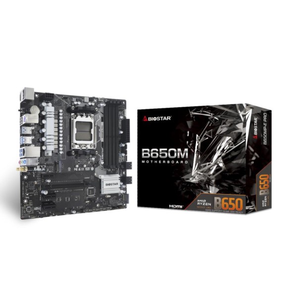 Mainboard|BIOSTAR|AMD B650|SAM5|Micro-ATX|Memory DDR5|Memory slots 4|3xPCI-Express 4.0 ...