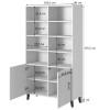 Shelving unit PAFOS 100x40x176.5 cm white matt