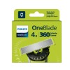 Philips | Replaceable Blade (4 pcs) | OneBlade QP440/50 | Black/Green
