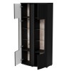 Cama 2D display cabinet MICHELLE 86x35-47xH180 black/viking oak