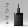 AXAGON ACU-PD30 Sil Wall charger 30W, 1x port USB-C, PD3.0/PPS/QC4+/SFC/AFC/Apple, black