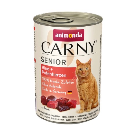 ANIMONDA Carny Senior Beef and turkey hearts - wet cat food - 400g