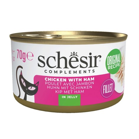 SCHESIR Chicken with ham in jelly - wet cat food - 70g