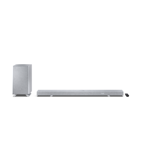 Sharp HT-SBW55121(SL) Q 5.1.2 Dolby Atmos/ DTS:X Soundbar with Wireless Subwoofer, Silver | Sharp