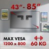Maclean TV bracket, compatible with Samsung QLED TVs, 43"-85", max. 60kg, MC-806 N
