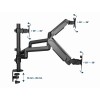 Gembird MA-DA3-01 monitor mount / stand 68.6 cm (27") Black Desk